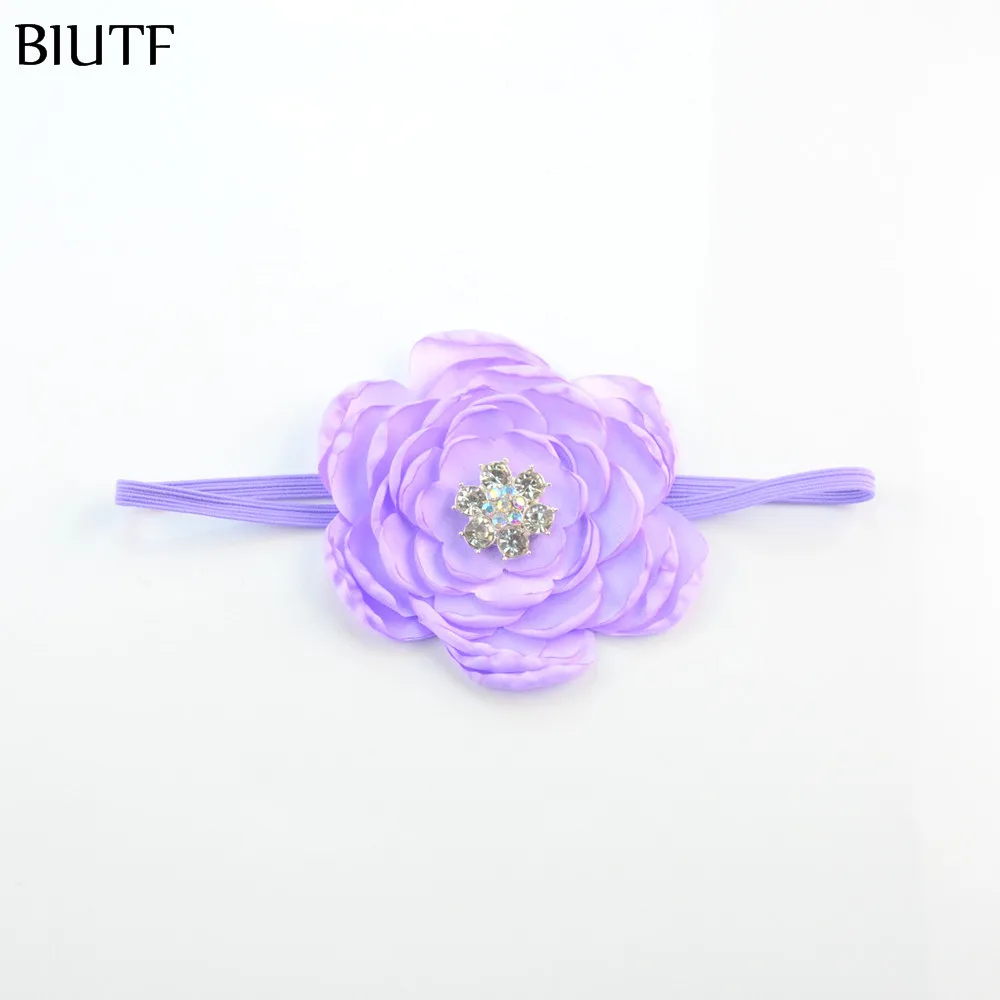 20 шт./лот шикарная лента для волос с 7 слоями сгоревший атласный цветок Блестящий