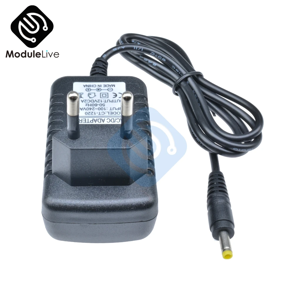 ЕС Подключите адаптер переменного тока 100-240V DC/DC 12V 2A Питание конвертер светодиодный светильник аналого-цифрового преобразователя с гнездом для Светодиодный ламп