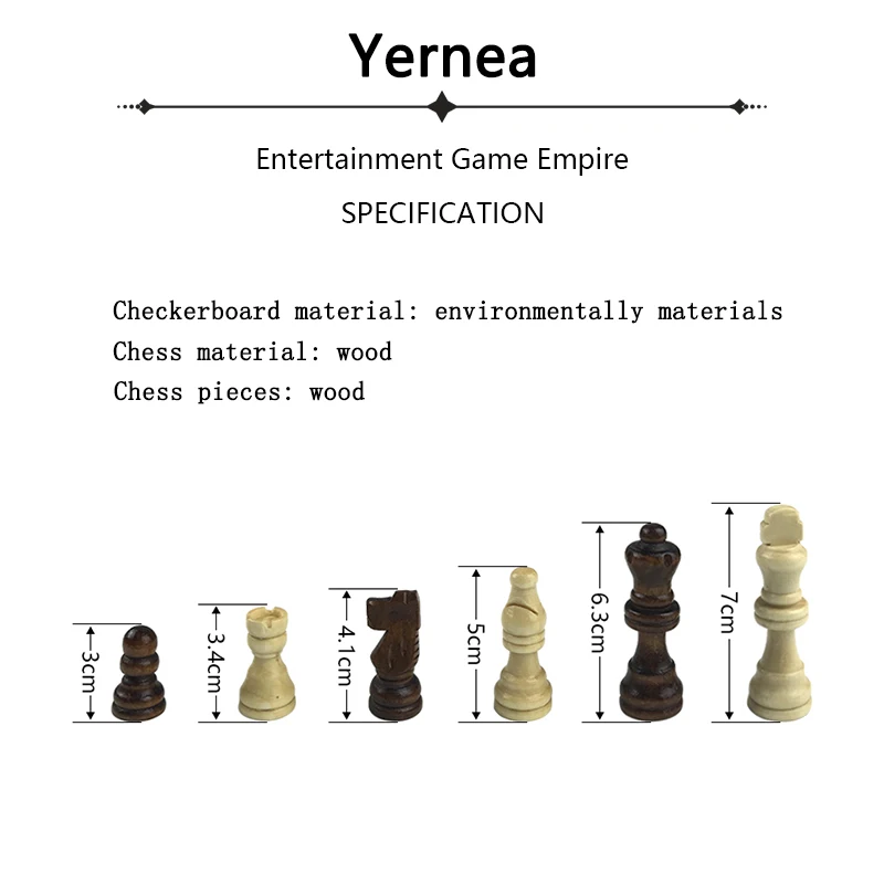Шахматы Yernea деревянная игра складные шахматы короля 7 см набор шахматных игр 34*34*1