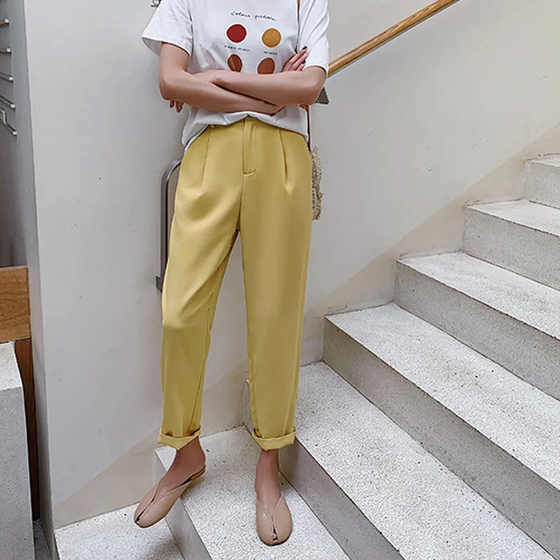 Summer Casual Women Harem Pants Elegant Pockets Loose Female Trousers High Waist Work Suit Pantalon Femininas 2019 | Женская одежда
