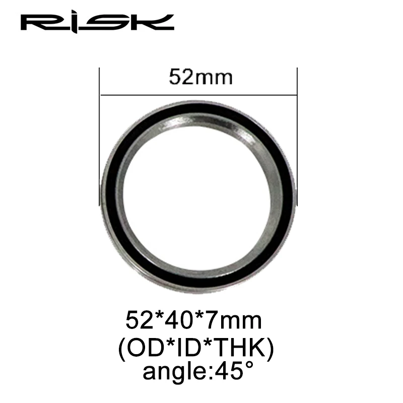 RISK 1 шт., велосипедная гарнитура, подшипниковая сталь, MTB горный велосипед, Внутренняя/интегрированная/Внешняя гарнитура, подшипник, велосипедные принадлежности, серебро - Цвет: 52mm-1pcs