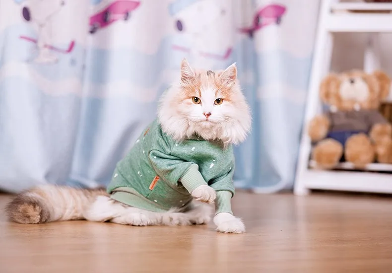 HOOPET собака кошка одежда личность чернила печать кожи комфортно Повседневное с капюшоном флис Бульдог