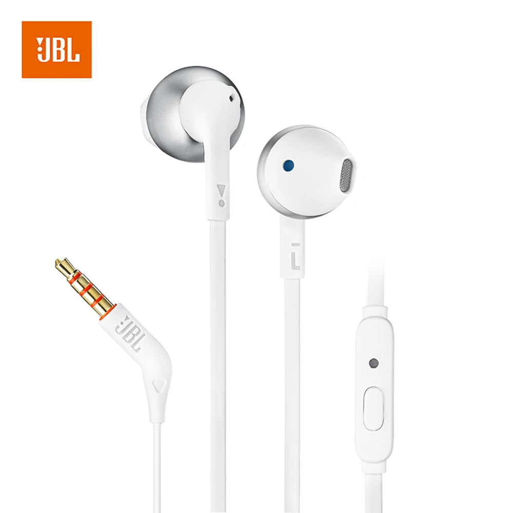 JBL T205 3,5 мм проводные наушники игровые музыкальные спортивные наушники с микрофоном для iPhone Android смартфонов наушники fone