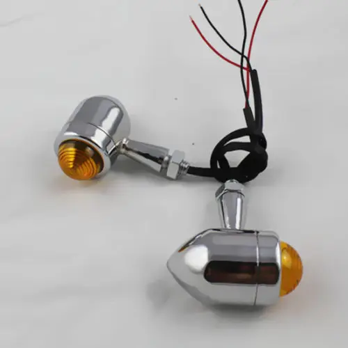 

Motorcycle Scooter Turn Signal Lamp Indicator Blinker Chrome Amber Light For Honda Yamaha Suzuki Kawasaki