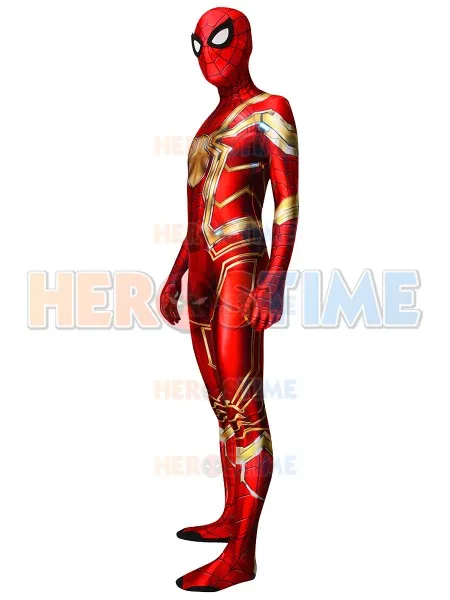 Новейшее железо, красный золотой костюм Человека-паука, MCU, Человек-паук, 3D оттенок, полный корпус, спандекс, лайкра, зентай, костюм супергероя