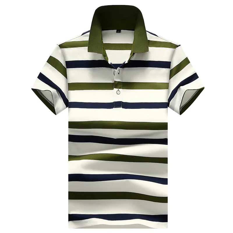 Мужские в полоску Camisa Поло рубашка короткий рукав Фирменная новинка футболка