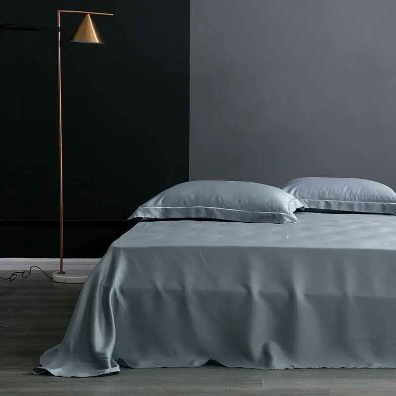 Tencel Lysell однотонный белый розовый серый пододеяльник набор дышащий шелковистый мягкий 4 шт. постельные принадлежности queen/King size простыня подушка sham