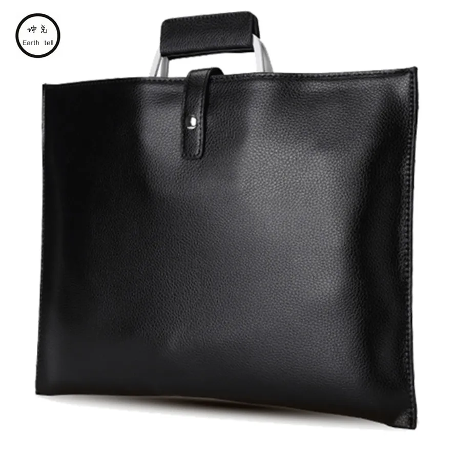 KUNDUI Men PU Leather handbag High Quality Leisure Handbags Luxury Designer Laptop Tote Bags Business Shoulder Messenger Bag