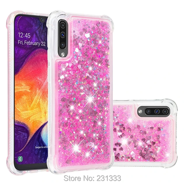 C ku 3D жидкий зыбучий песок Блестящий Мягкий ТПУ чехол для Samsung Galaxy A50 A20 A30 A70 M30 Huawei P30
