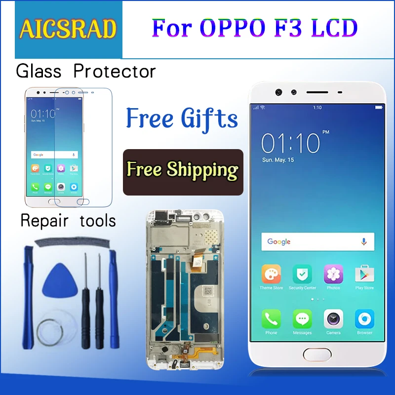 Высококачественный новый 5 дюймовый ЖК дисплей для OPPO F3 LCD кодирующий