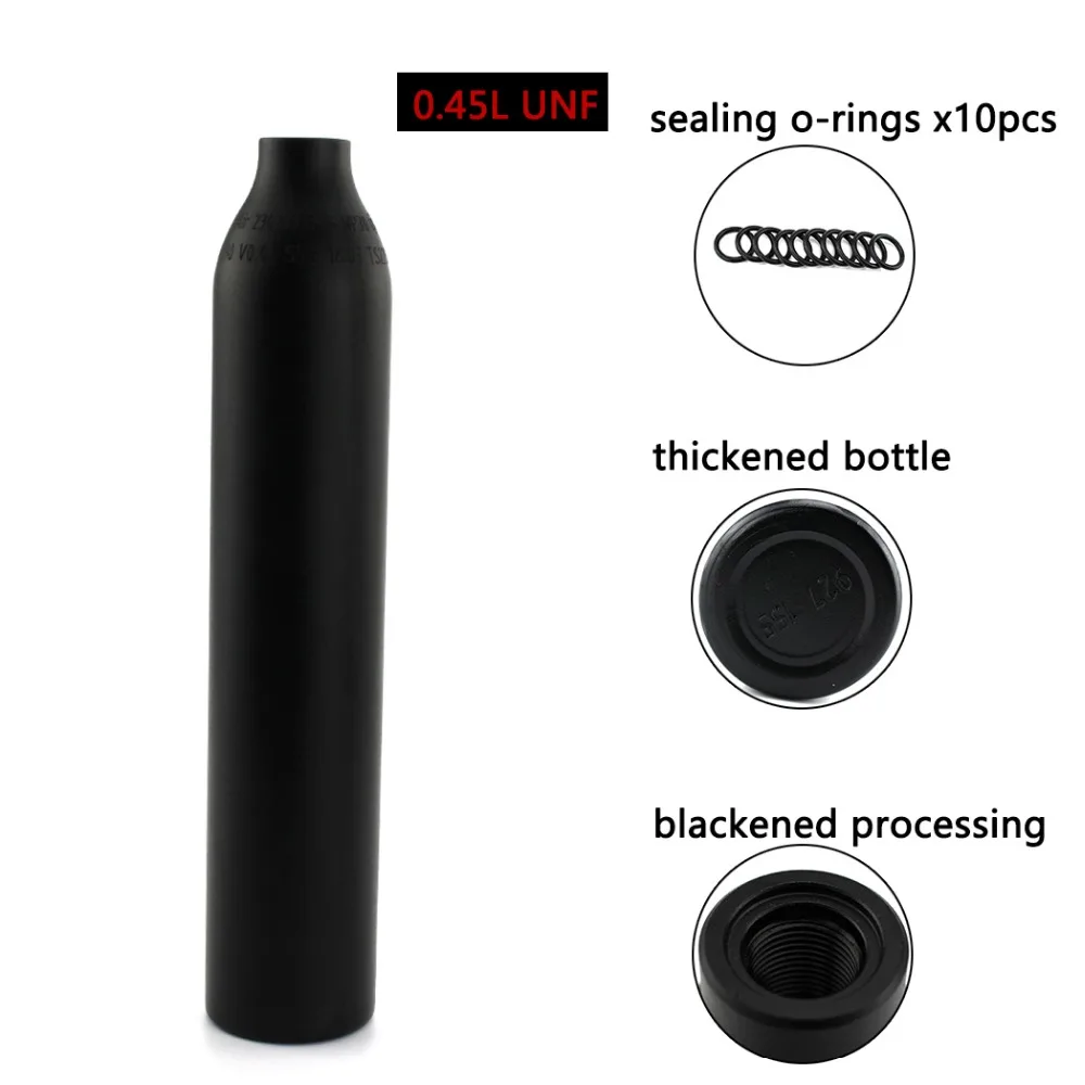 PCP Пейнтбол Airforce Scuba HPA Цилиндр Бак 0.45L 450cc воздушная бутылка 300bar 4500psi 5/8 18UNF резьба 60