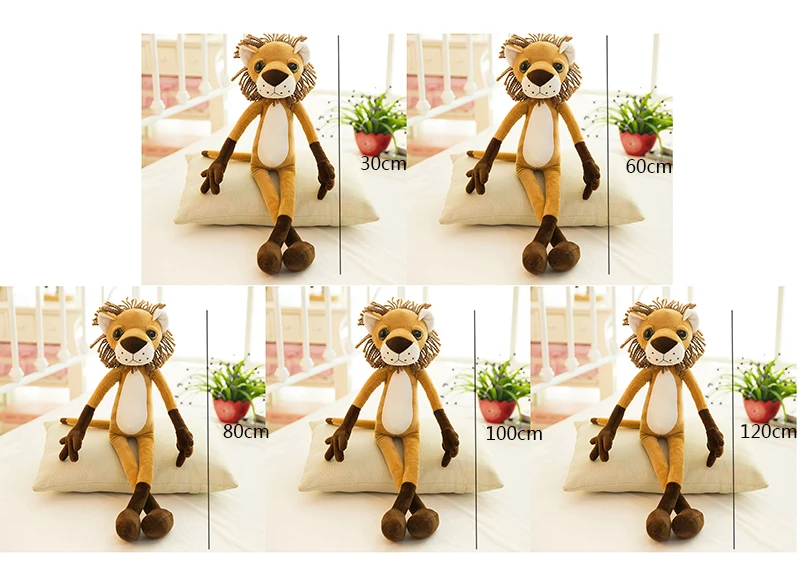 30CM/60CM Forest Animals Lion Tiger Giraffe Leopard Plush Toys Stuffed Dolls Cute Soft Creative Kids Gifts | Игрушки и хобби