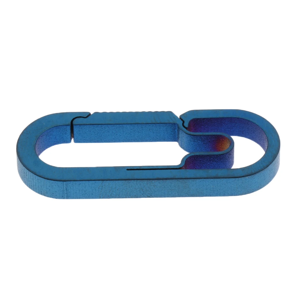 4cm Blue Высокопрочный открытый титановый сплав Пряжка Карабин брелок для ключей зажим крюк скалолазание инструмент - Цвет: 4cm Blue