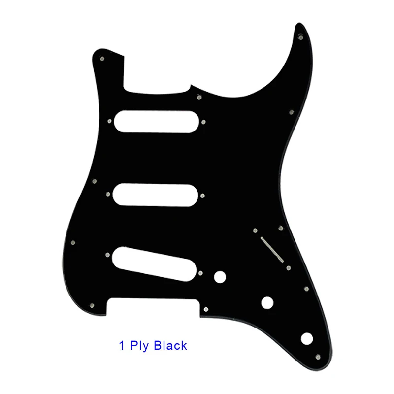 1 ply black Pleroo 11 Отверстие под винт Гитара накладку для США/Мексика Fender Stratocaster Стандартный SSS St к царапинам плиты с винтами мульти - Цвет: 1 ply black