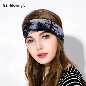 Женская эластичная повязка на голову GZHilovingL, мягкий тюрбан, повязка на голову с краской из хлопка, аксессуары для волос для девочек, обруч для волос для спорта