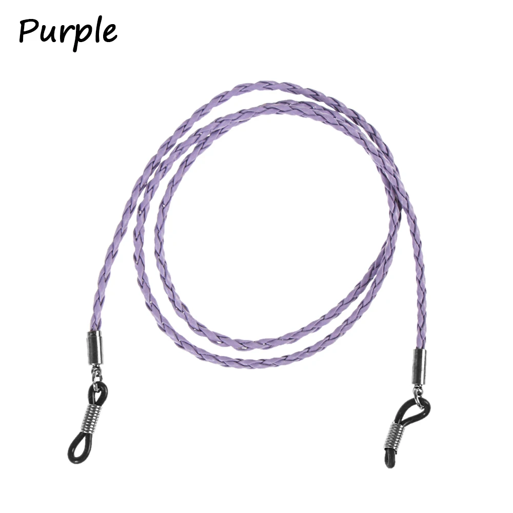 Purple Новые модные женские цепочки для очков, черные акриловые бусины, цепи, противоскользящий шнур для очков, держатель для очков, шейный ремешок, веревка для очков для чтения - Цвет: Purple
