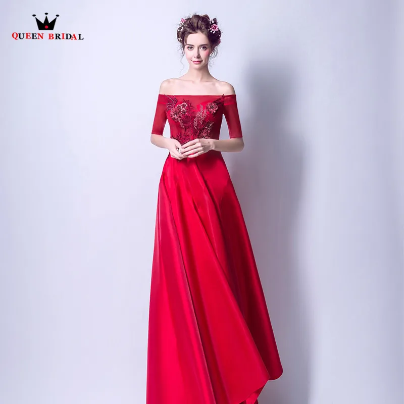 Королевские Свадебные Вечерние платья а-силуэт атласные аппликации с коротким