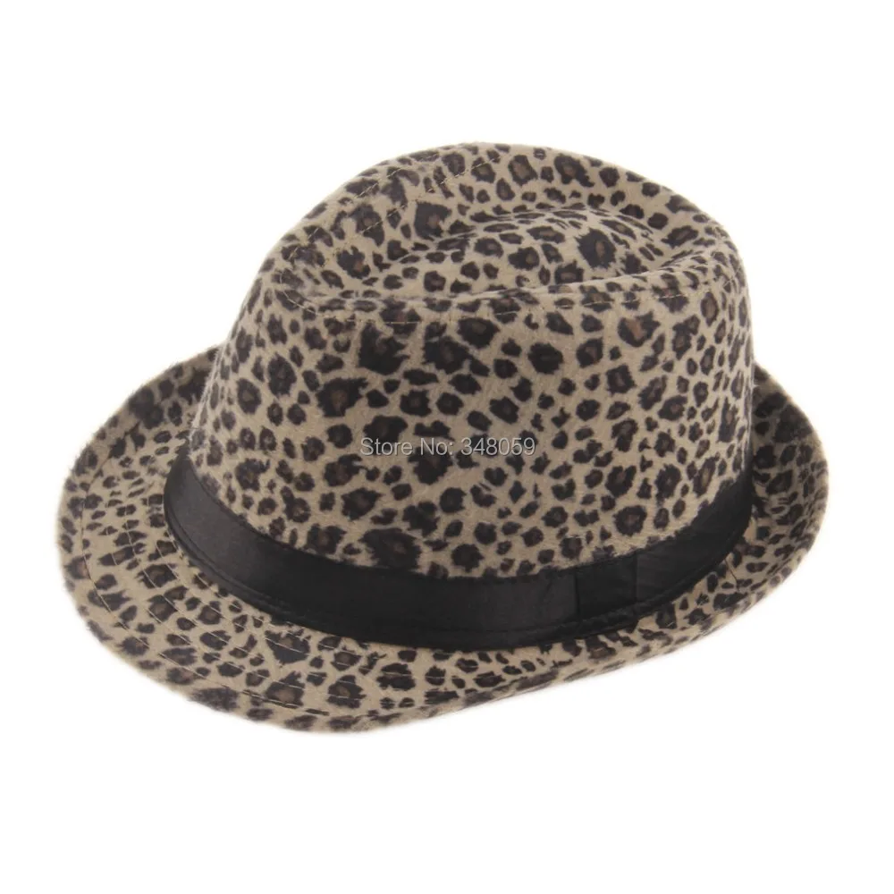 Мягкая фетровая шляпа Cappelli для мужчин и женщин элегантная с леопардовым принтом
