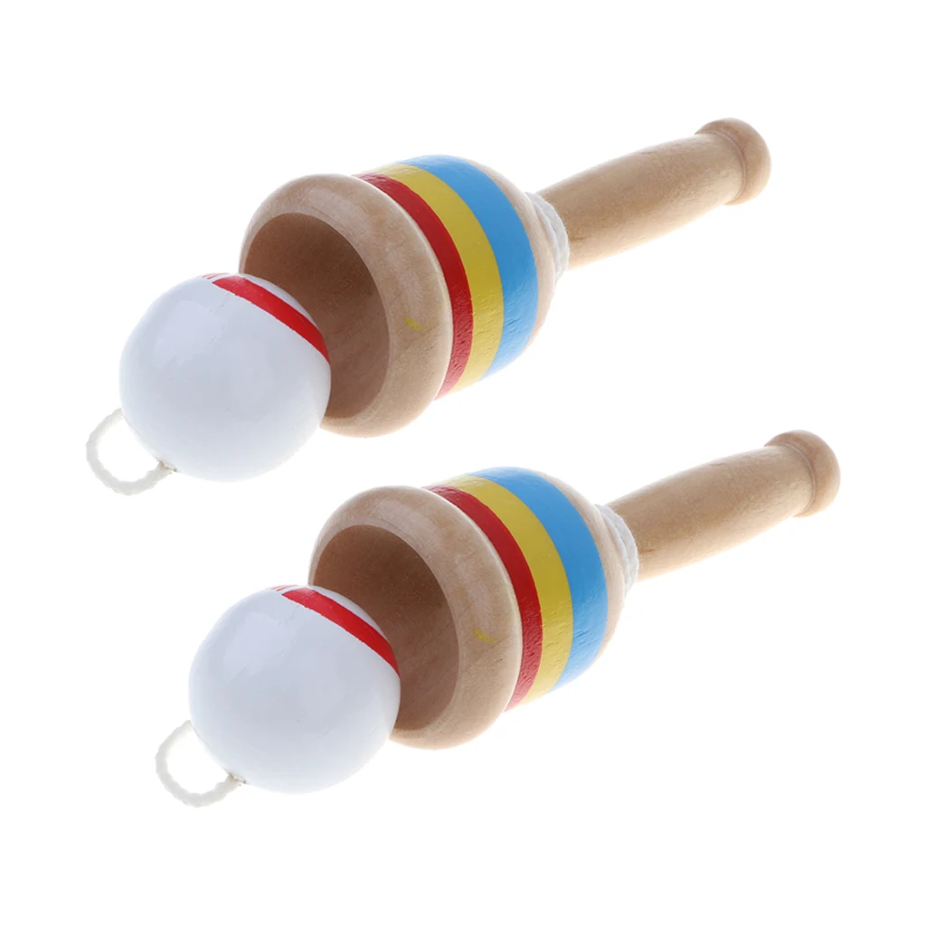 Набор из 2 японских классических деревянных игрушек чашка Kendama и мяч для