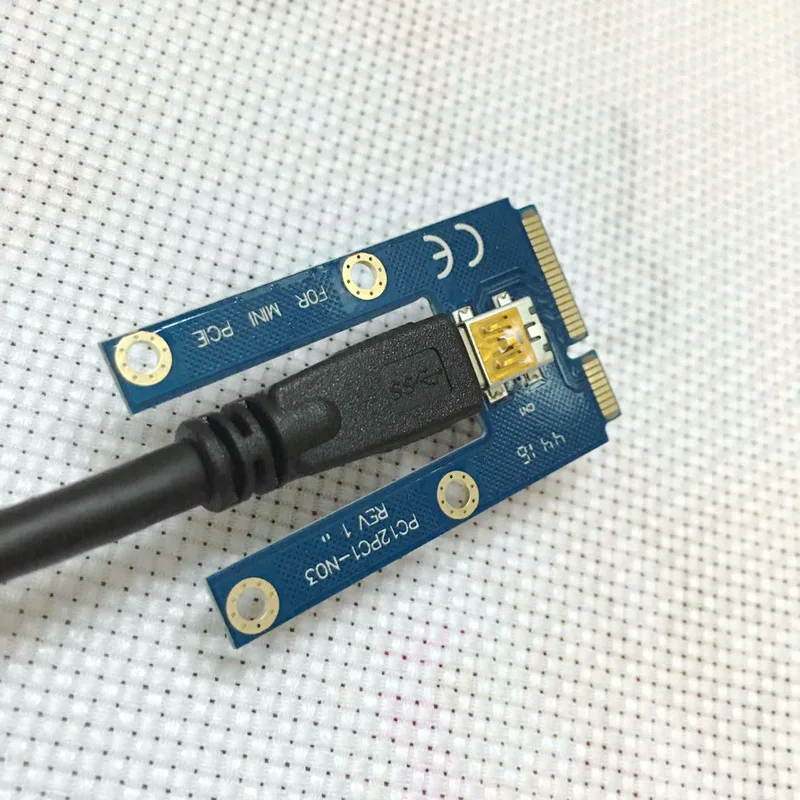 New Mini PCI Express PIC-E Riser Card 1x to 16x USB 3.0 Data Cable SATA to 4Pin IDE Power Supply for BTC Miner Machine Mining images - 6