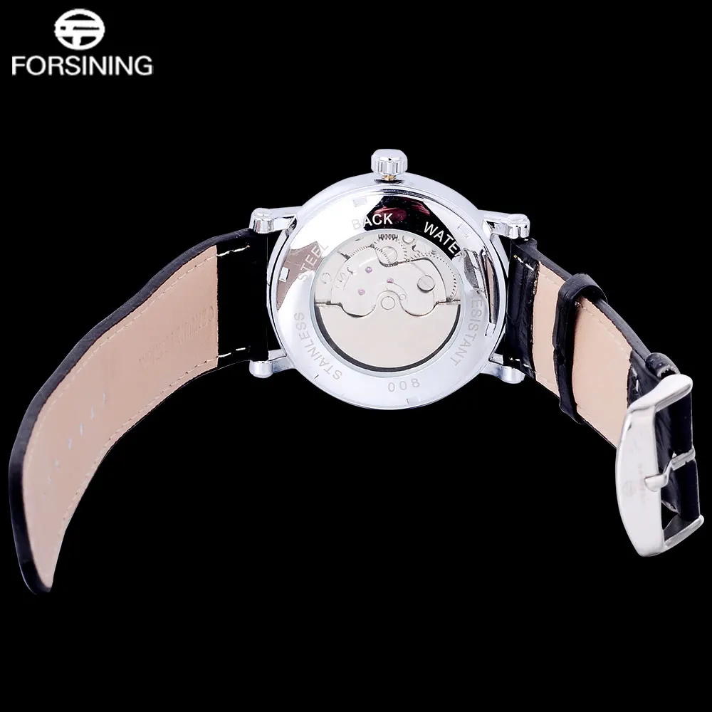 FORSINING Мужские автоматические часы с Лунной фазой мужские механические