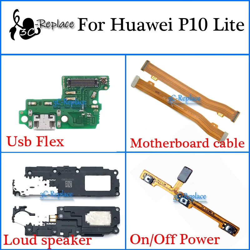 Гибкий Usb кабель для материнской платы Huawei P10 Lite P10Lite громкий динамик ВКЛ./ВЫКЛ.