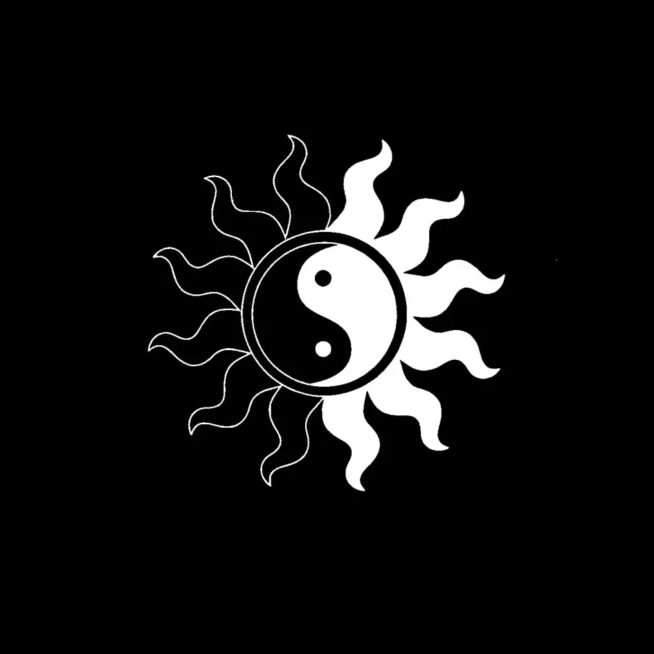 QYPF 17 8 см * Sun Yin и Yang виниловая Автомобильная Наклейка черный серебристый C17