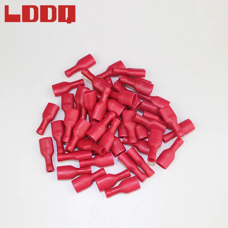 LDDQ 100 шт. красная полностью изолированная гнездовая обжимная Клемма