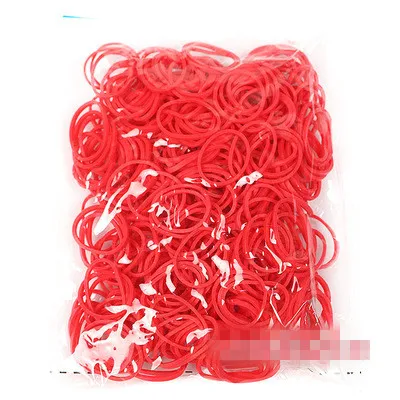 red 600pcs Радужные полосы чистый цвет ткацкий станок группа дополнение мешок тканый браслет резинка Детский Набор для творчества ручная работа аксессуары - Цвет: red 600pcs