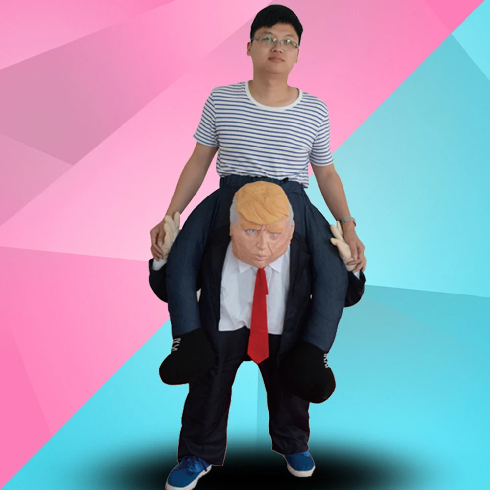 Забавный костюм для косплея Дональд Трамп, платье для косплея с фальшивыми человеческими ногами, вечерние костюмы на Хэллоуин