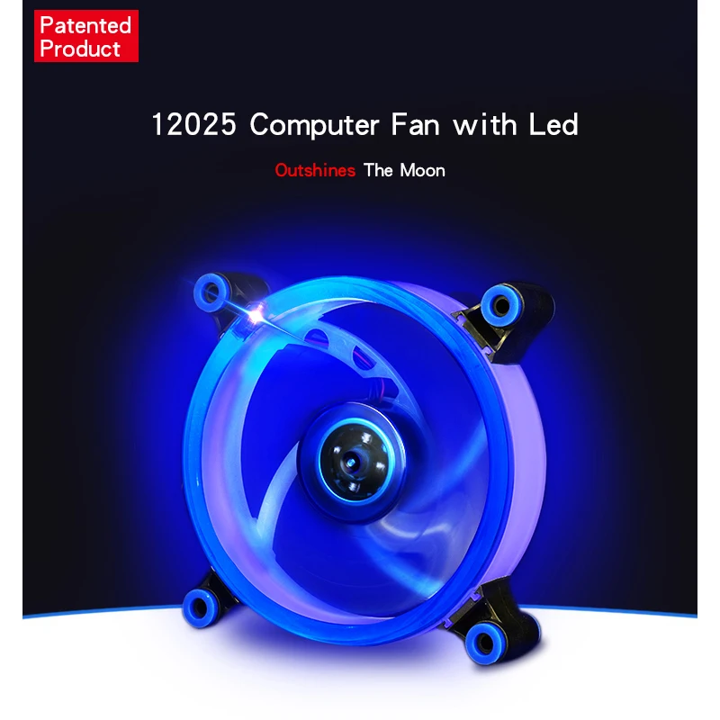 120 мм вентилятор охлаждения корпуса компьютера 3pin/4pin LED кольцо бесшумный