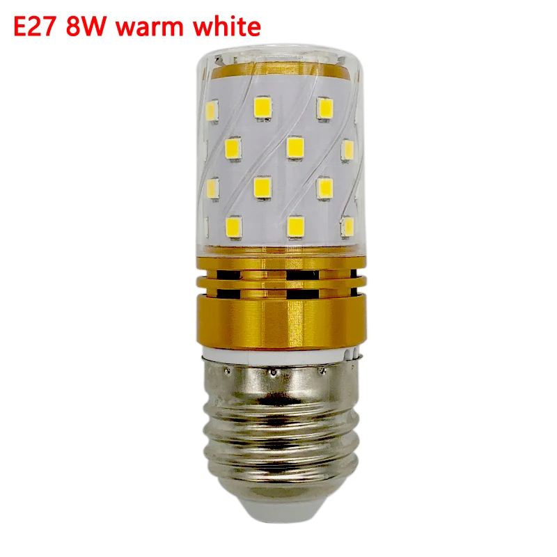 Без мерцания E14 E27 AC85V-265V 8 Вт 12 Вт 16 Вт Светодиодная лампа в форме кукурузы светильник 3 цвета температура лампы лампада Bombillas заменить галогенные лампы