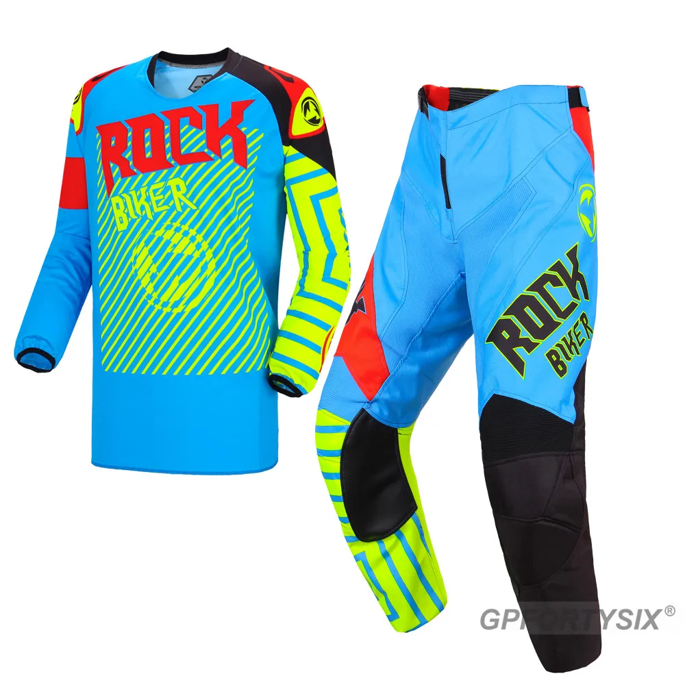 Рок Байкер бренд новый 2019 мотокросса костюм мотоциклист гонки Джерси брюки