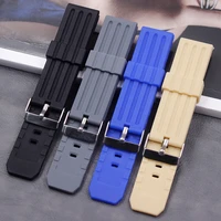 watch accessories silicone strap male 24mm ladies outdoor sports waterproof natural rubber watch with buckle