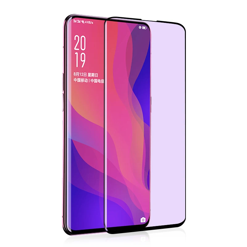 9 H изогнутое полное покрытие анти Blu-Ray закаленное стекло для OPPO Find X защитная