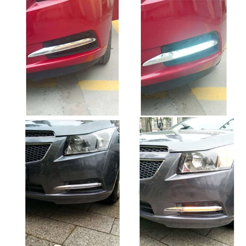 Светодиодный дневные ходовые огни для Chevrolet Cruzes DRL 2009 2010 2011 2012 дневные ходовые огни светильник 9 светодиодный с поворотом световой сигнал светильник