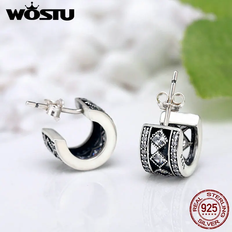 Женские винтажные серьги гвоздики WOSTU серебро 925 пробы S925 подарок 2020|fashion stud