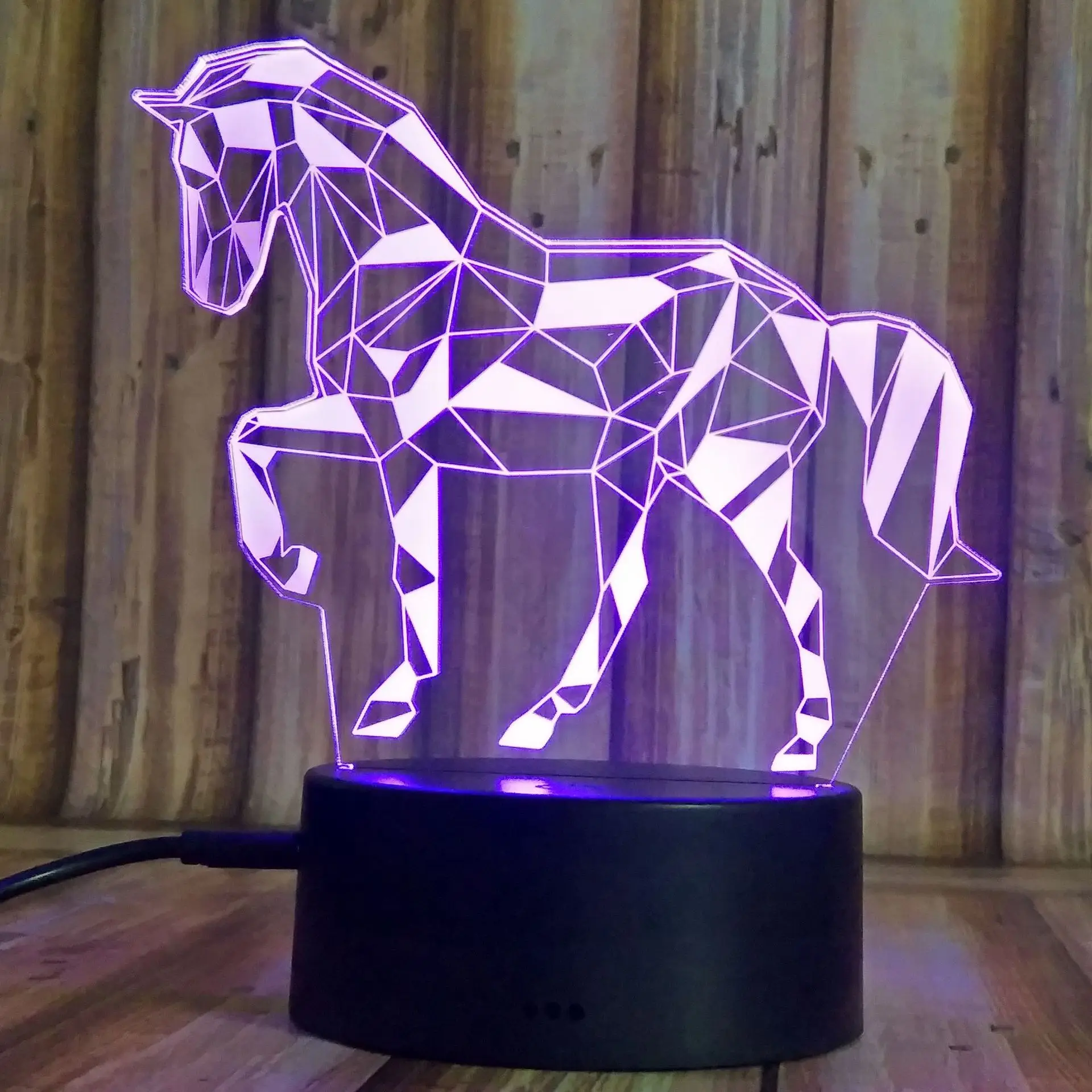 Акриловый 3D светильник с лошадью разноцветная настольная лампа для спальни