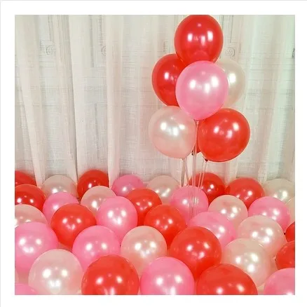 red pink 20 шт./лот, 10 дюймов, 2,2 г, для дня рождения, украшения, свадебные латексные шары, розовые, белые, вечерние шары, детские игрушки - Цвет: red pink