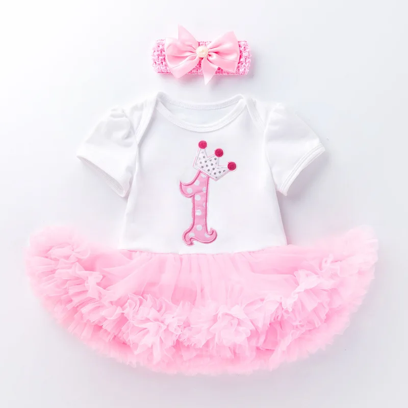 Pink «Микки Маус» костюм с юбкой-пачкой; платье для маленьких девочек платья "Корона" принцессы вечерние бантом торжественное платье 1 год, платье для девочек на день рождения Одежда для детей младшего возраста - Цвет: Pink