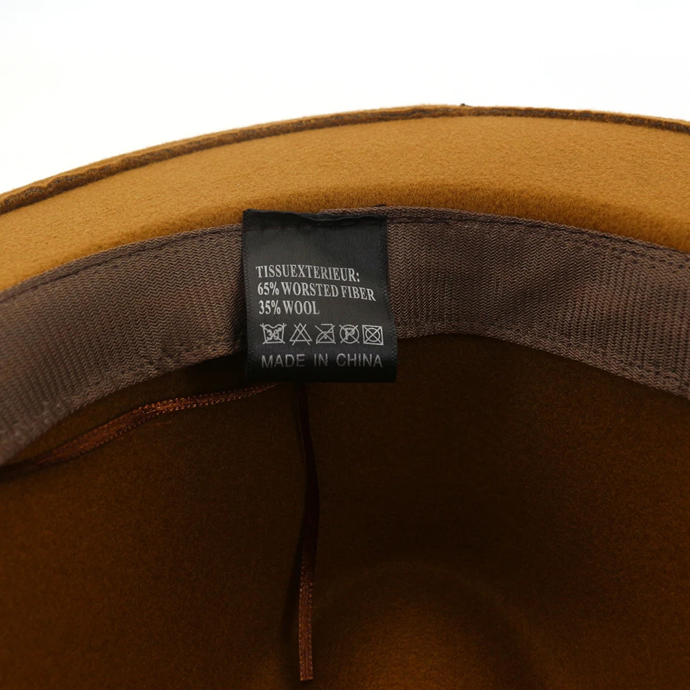 Autumn Winter Felt Fedora Hats With Belt Wide Flat Brim Jazz Trilby Formal Top Hat Panama Cap For Unisex Men Women