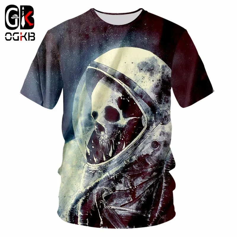 Мужская футболка с круглым вырезом OGKB летняя уличная в стиле хип хоп принтом