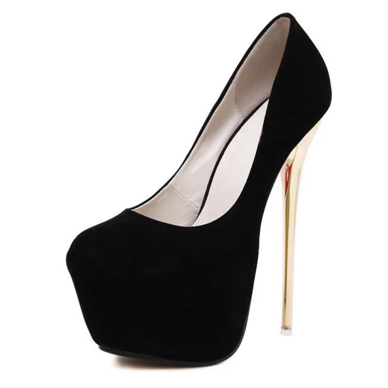 dropship Sexy Pumps Wedding Women Fetish Shoes Concise Woman Latform Very High Heel Stripper Flock 16 cm Size 34-40 | Обувь