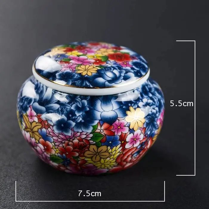 Colorful Flower Мини-синий керамическая урна небольшой кремационные урны для человеческого пепла домашних животных погребальная урна миниатюрный Мемориал погребальные урны обмена пепел - Цвет: Colorful Flower