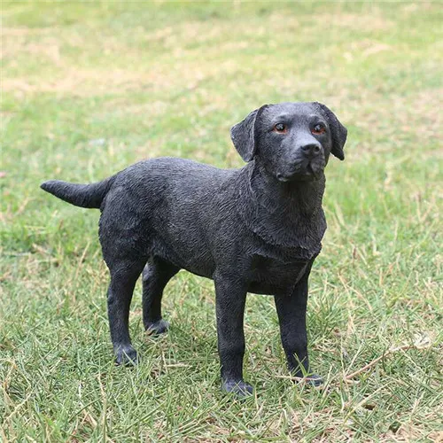 Ручная роспись яркие полимерные статуэтки для животных собака черный лабрадор