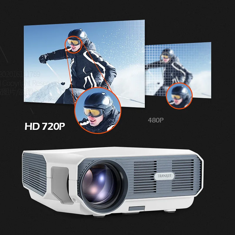 AUN ET минипроектор HD 1280x720 P видео Бимер. 3500 Яркость. 3D Кино. Поддержка 1080 IN USB