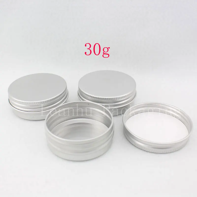30g Empty Cosmetic Aluminum Jar Screw Cap 1OZ Metal Container For Skin Care Cream Bottle Ointment Solid Perfume Pot Tin