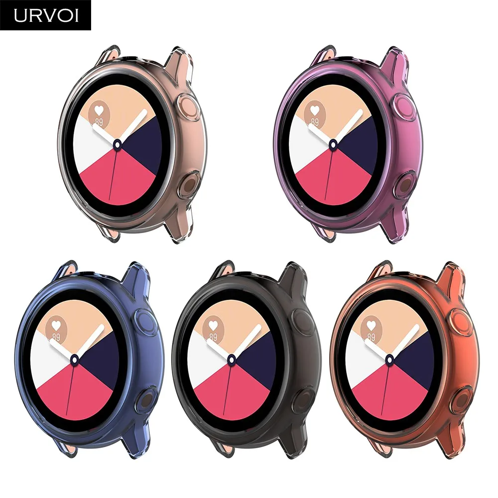 URVOI чехол для Galaxy watch Active/42 мм/46 мм ТПУ протектор кристалл цвета Рамка Тонкий чехол ультра тонкий чехол анти противоударный бампер