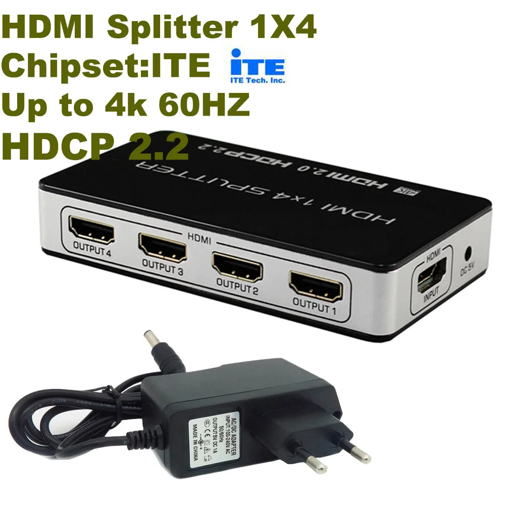 HDMI разветвитель 2 0 4 K 60 HZ коммутатор сплиттера HDCP2.2 k X K/60 Гц 1080 P с адаптером питания