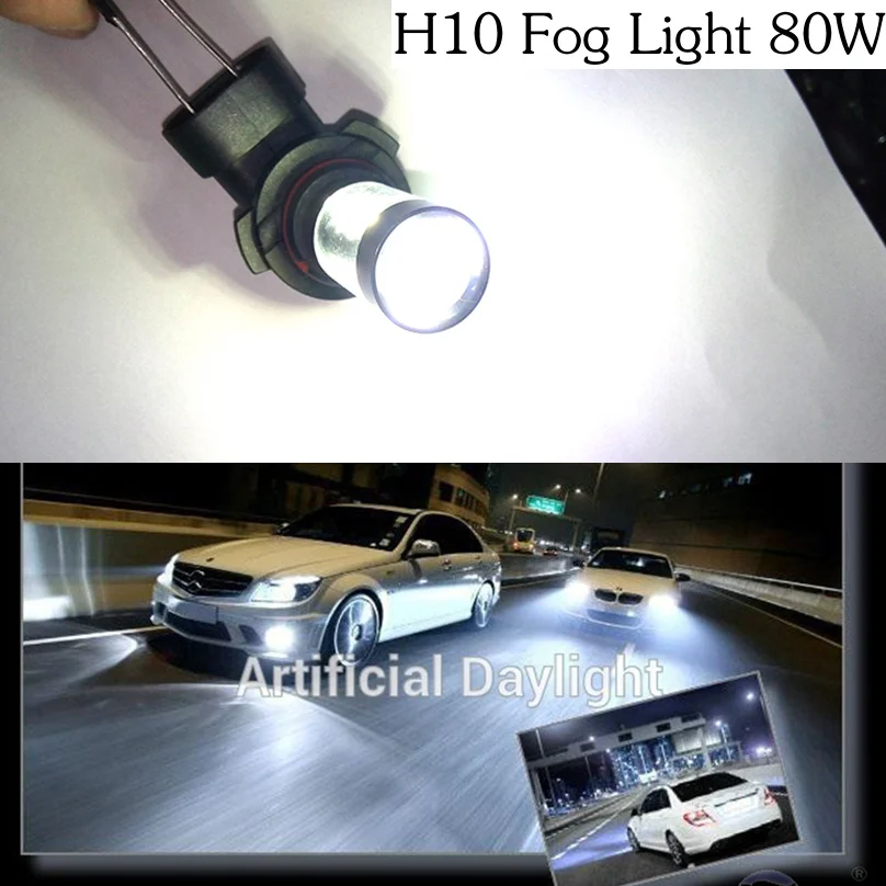 1 комплект H10 туман светильник 80W Cree чип светодиодный Тюнинг автомобилей